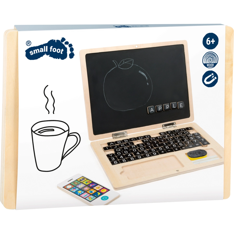 small foot® Holz-Laptop mit Magnet-Tafel