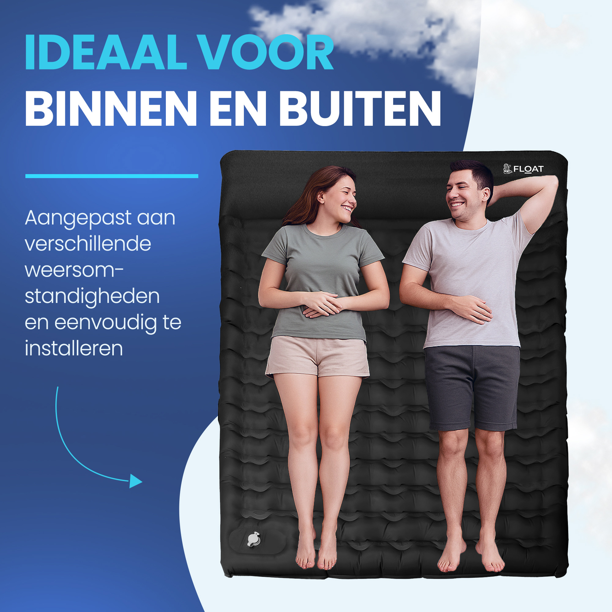 FLOAT Nomadic 2 persoons slaapmat met voetpomp