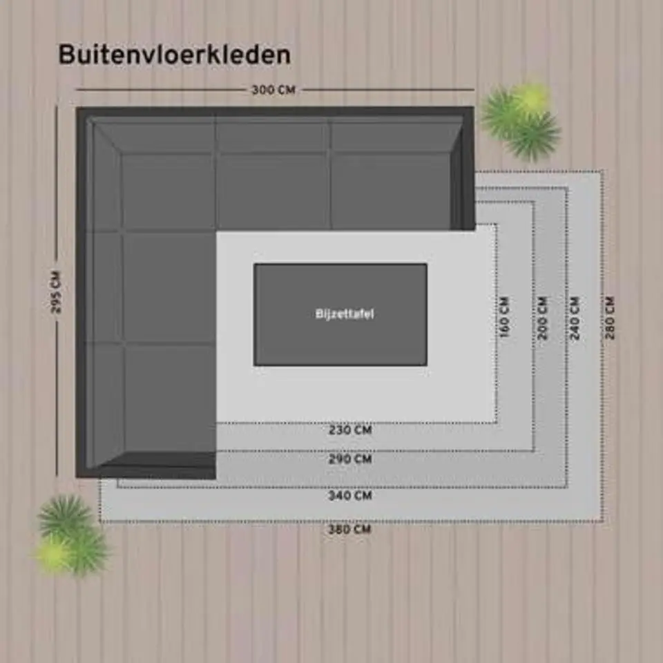 Eva Interior Buiten vloerkleed - Sage- Groen- 280x380 cm