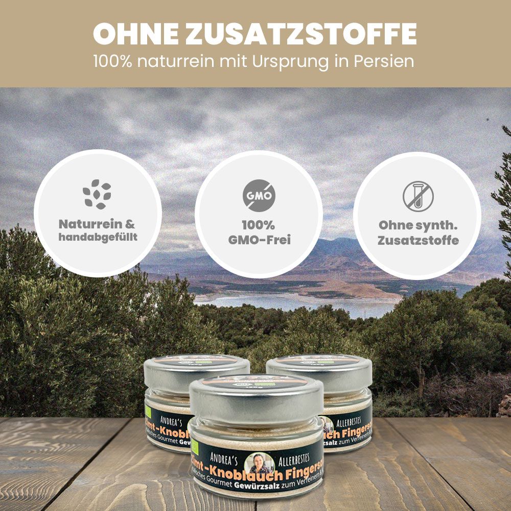 SANUUS® Gourmet Bio Zimt-Knoblauch Gewürzsalz zum Kochen & Verfeinern