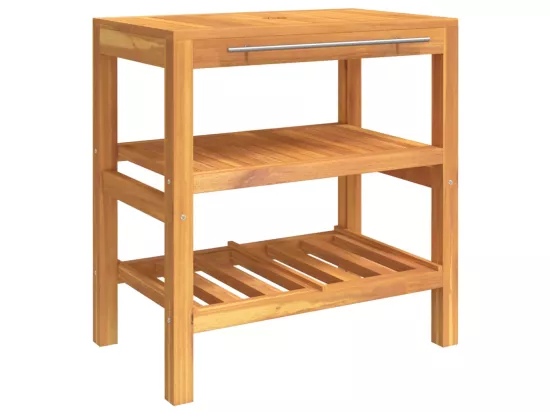 Armoire de salle de bain avec 2 étagères 74x45x75cm bois massif