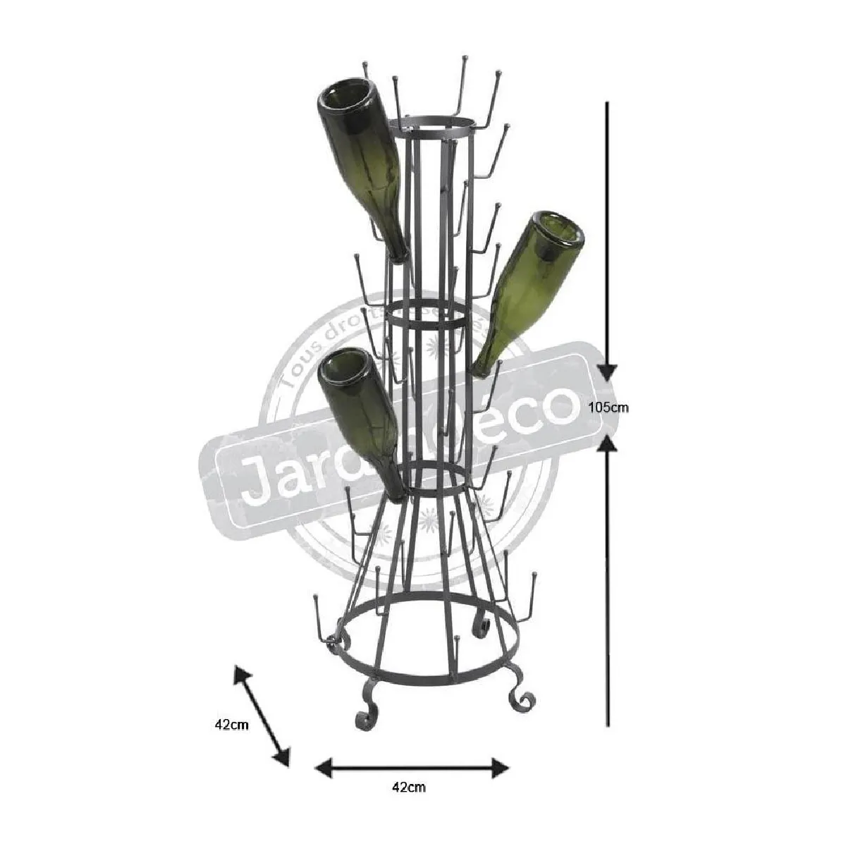 Aubry Gaspard Égouttoir 40 Bouteilles Métal Gris