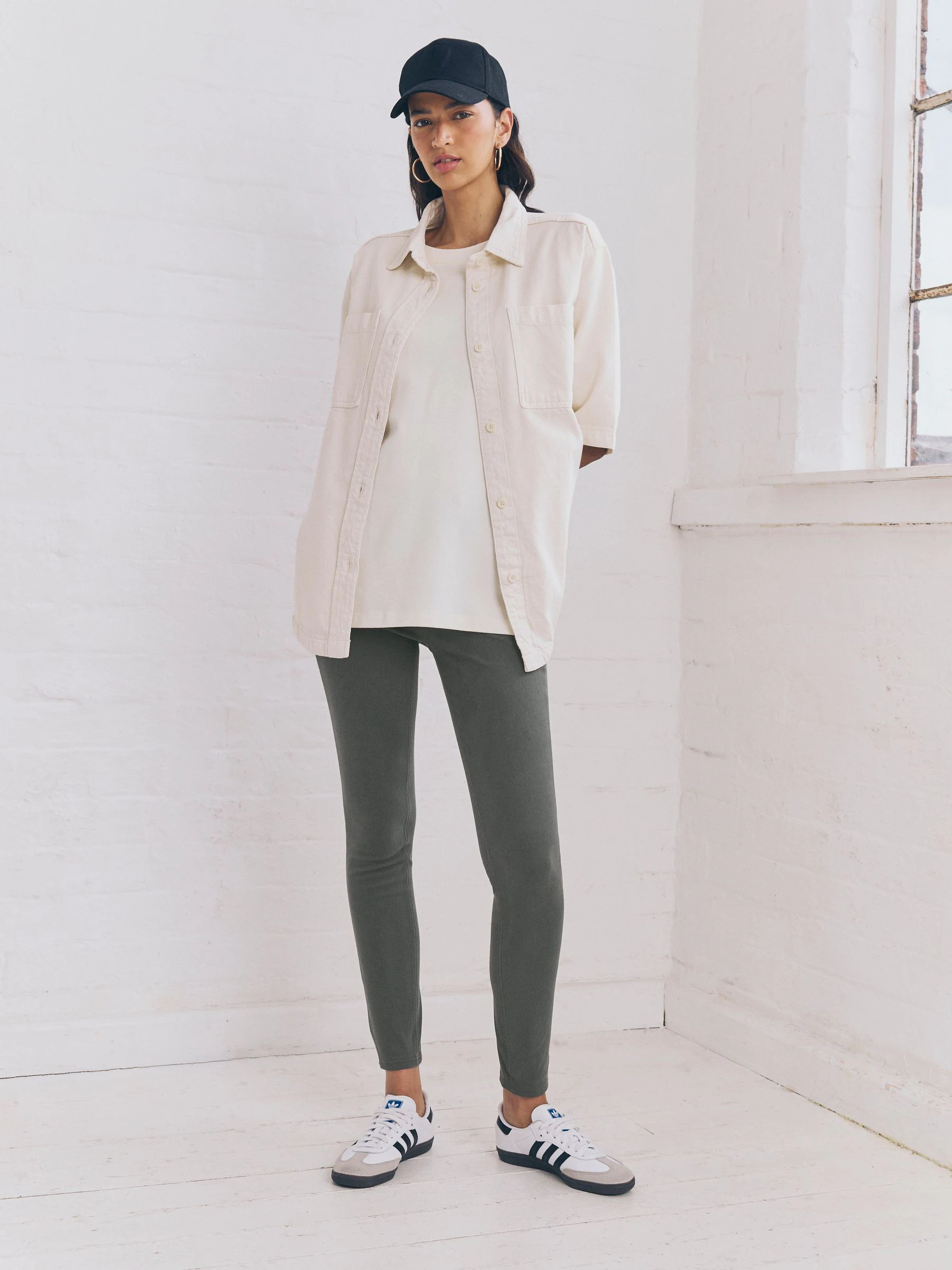 Grijs - Lange jersey denim leggings