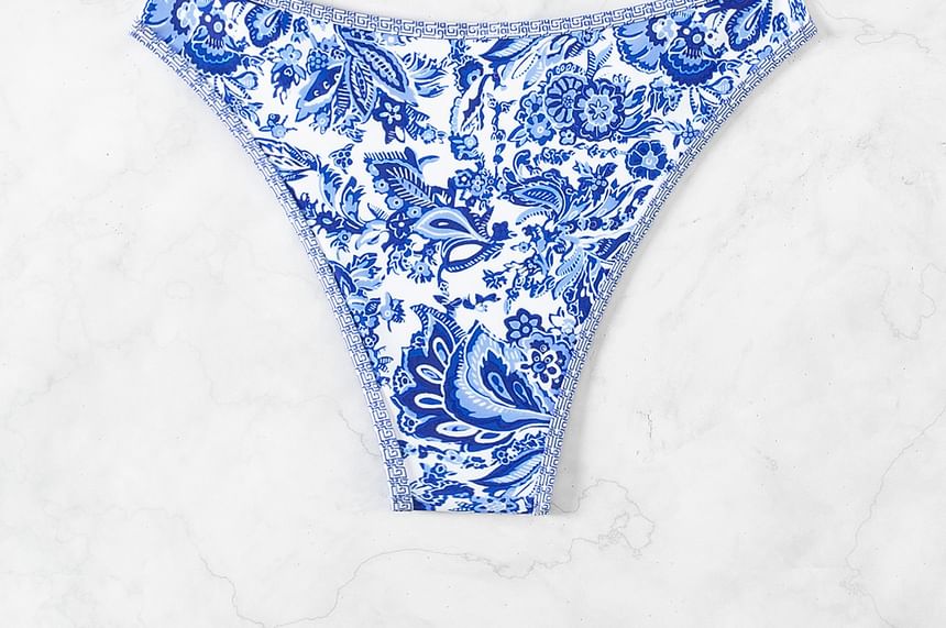 Serendo - Set: Bandeau bikinitop met bloemenprint + broekje