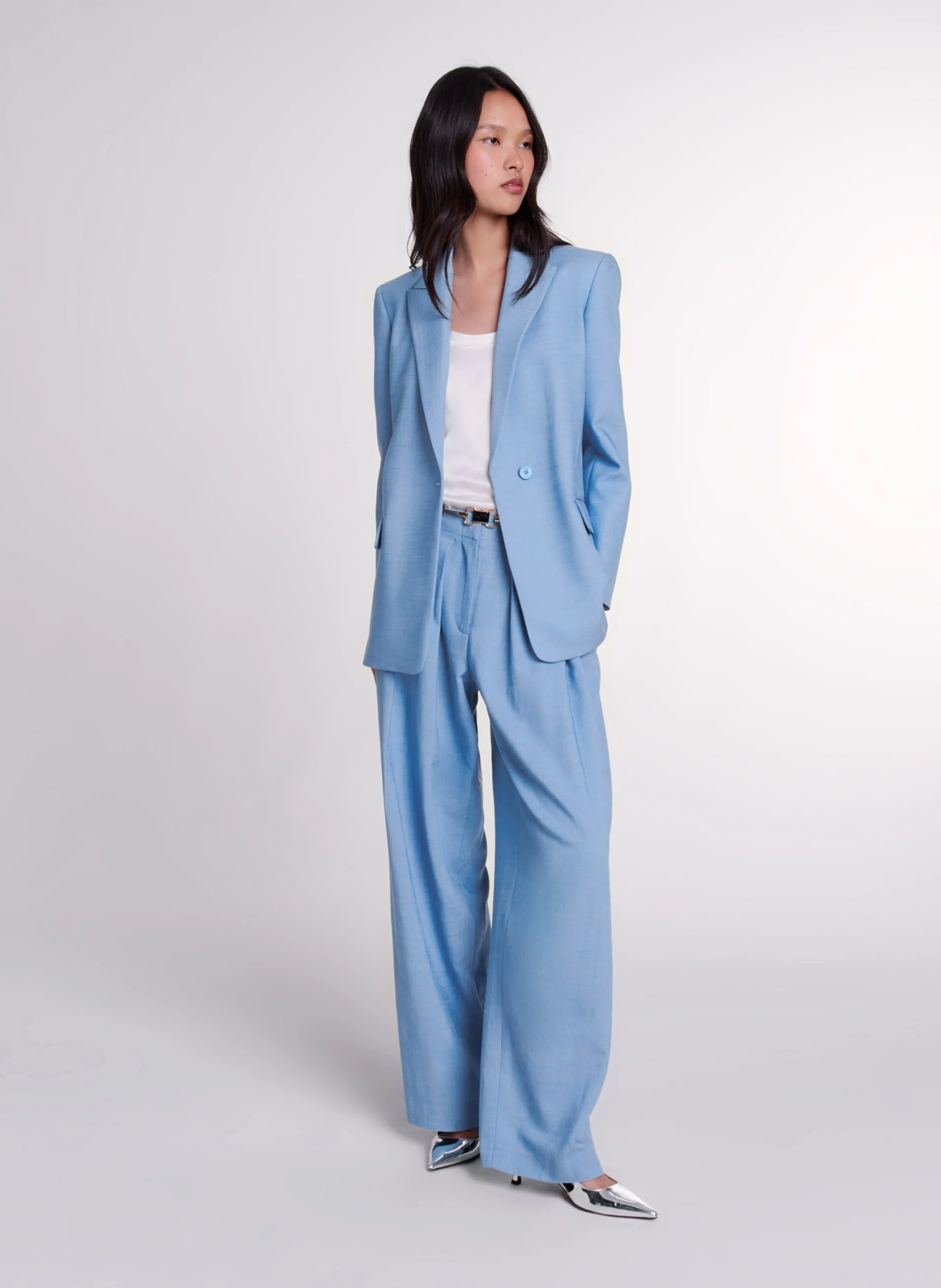 Veste de tailleur droite | Bleu