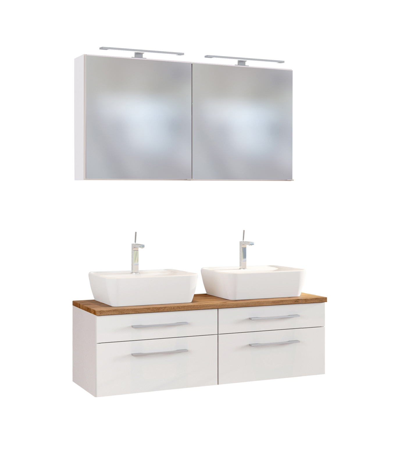 3-teiliges Badmöbel-SetDAVOS - weiß - 120 cm breit