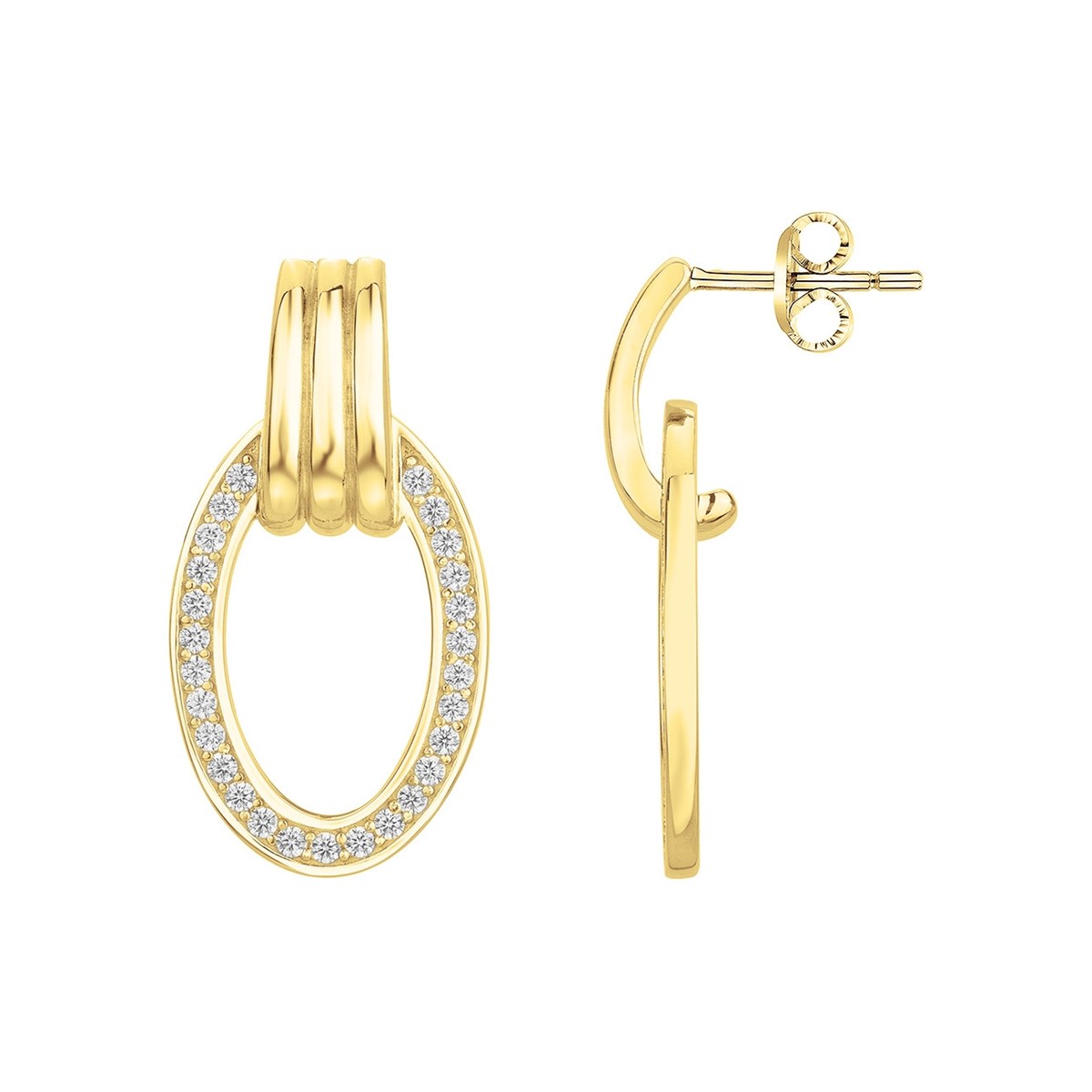 Boucles d'oreilles en Plaqué Or avec oxyde de zirconium blanc