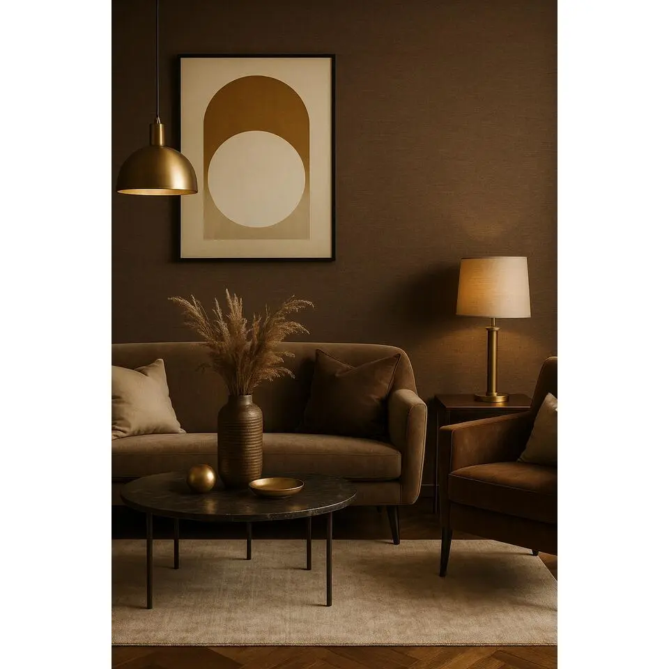 Dutch Wallcoverings Vliesbehang Linen & Textures uni - goud - 10,05m x 53cm