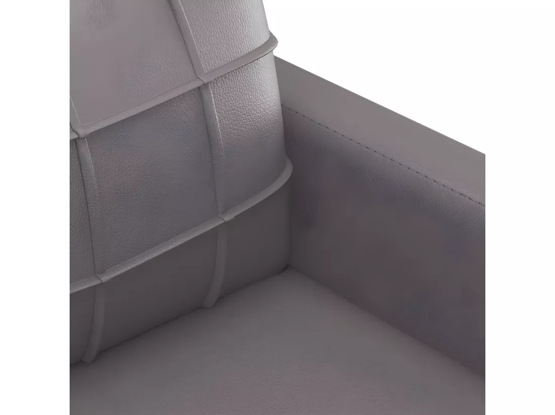 Canapé à 3 places Gris 180 cm Similicuir