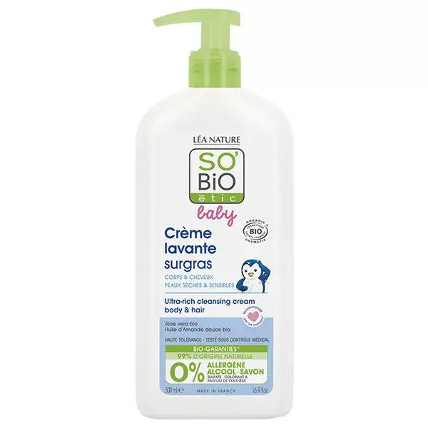 Creme de Limpeza Extra-Rico Orgânico para Bebê So'Bio Étic 500ml