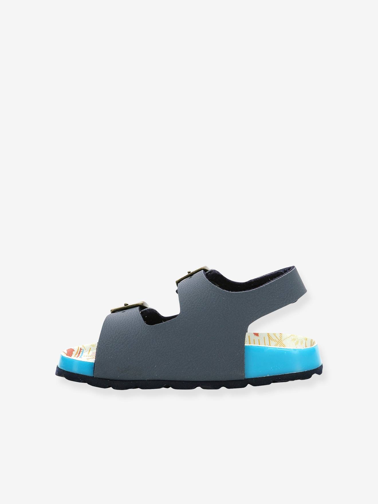Sandálias infantis KICKERS® Sunyva em couro azul marinho