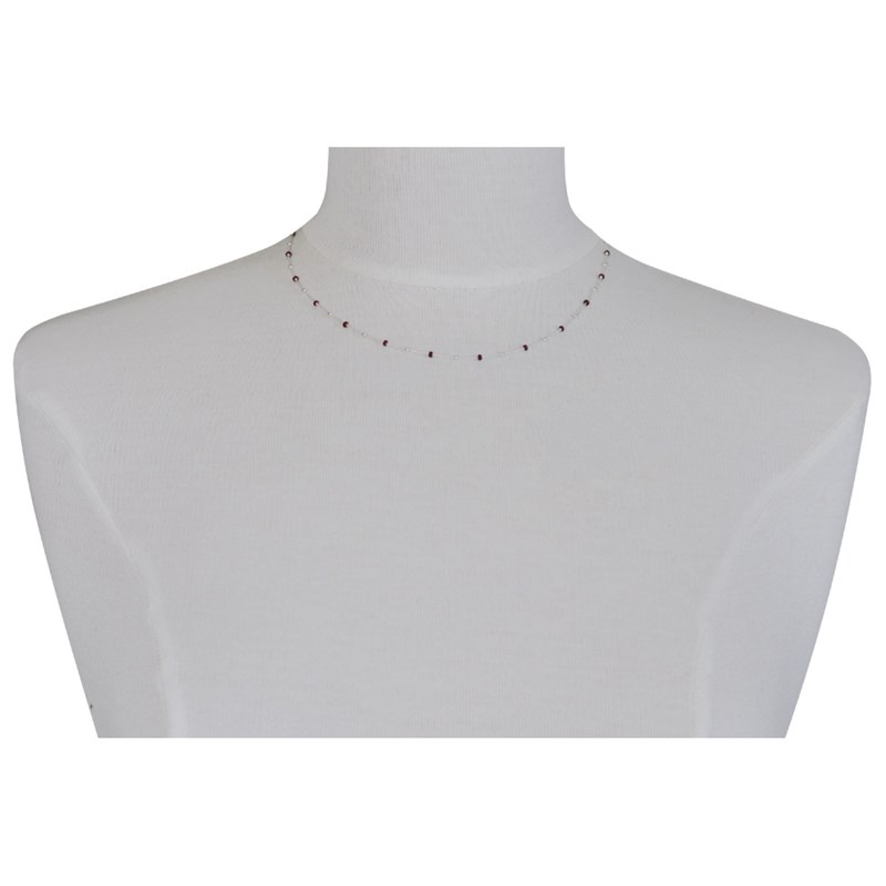 Collier Argent Perles Émaillées et Perles Argent