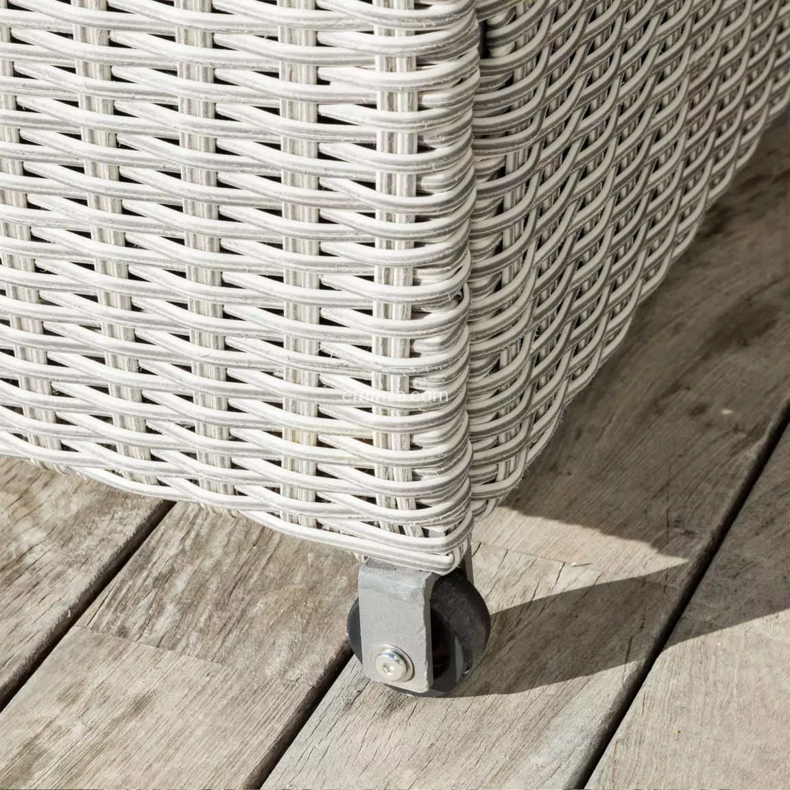 Coffre de rangement extérieur en résine tressée Calvi Gris