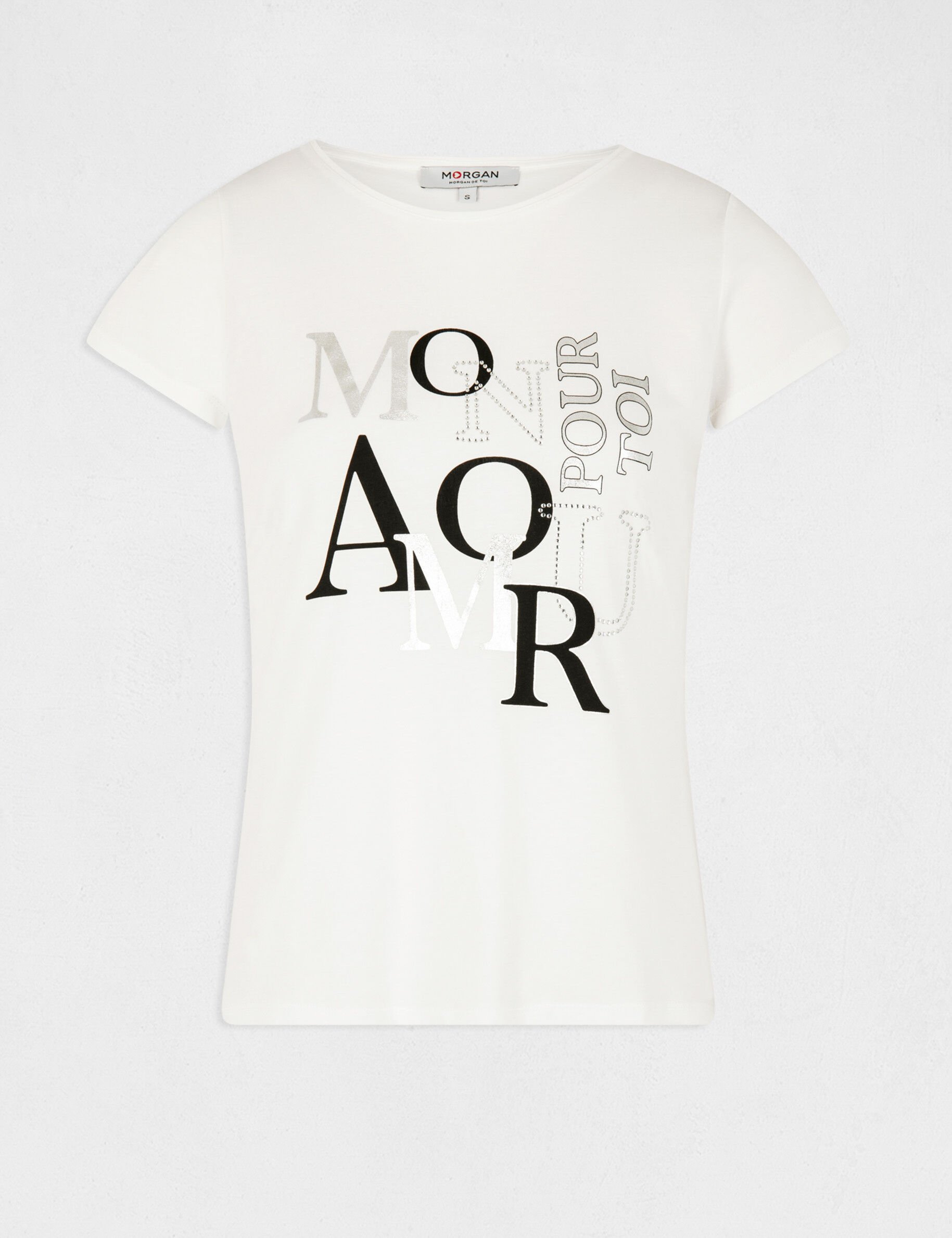 T-shirt manches courtes ecru femme - ecru