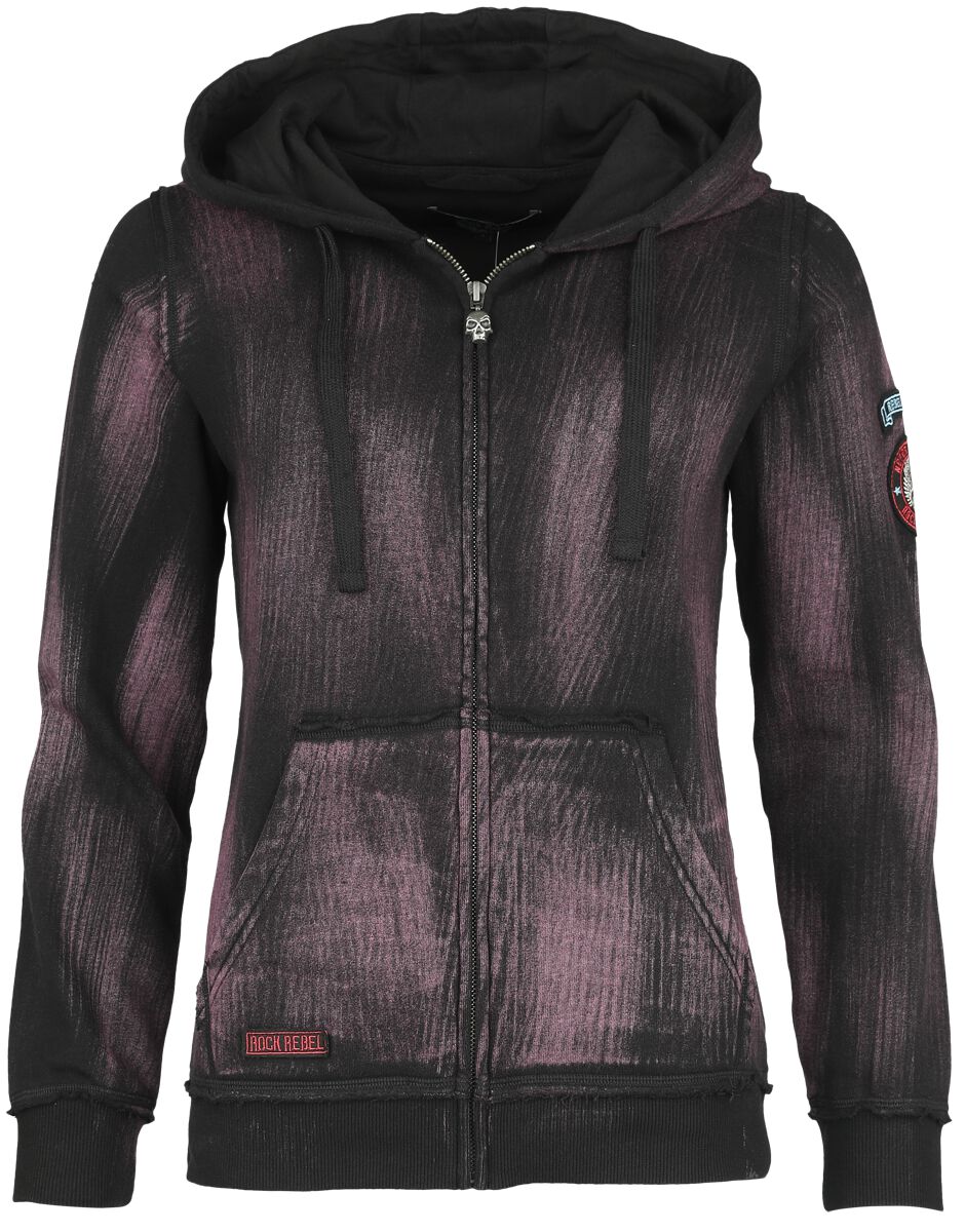 Sweat à Capuche avec Patchs | Rock Rebel by EMP Sweat-shirt zippé à capuche