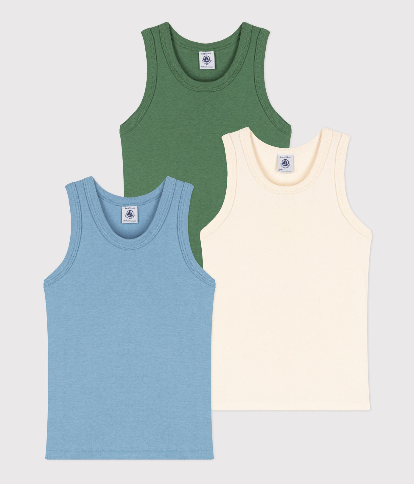 Lot de 3 débardeurs en coton petit garçon