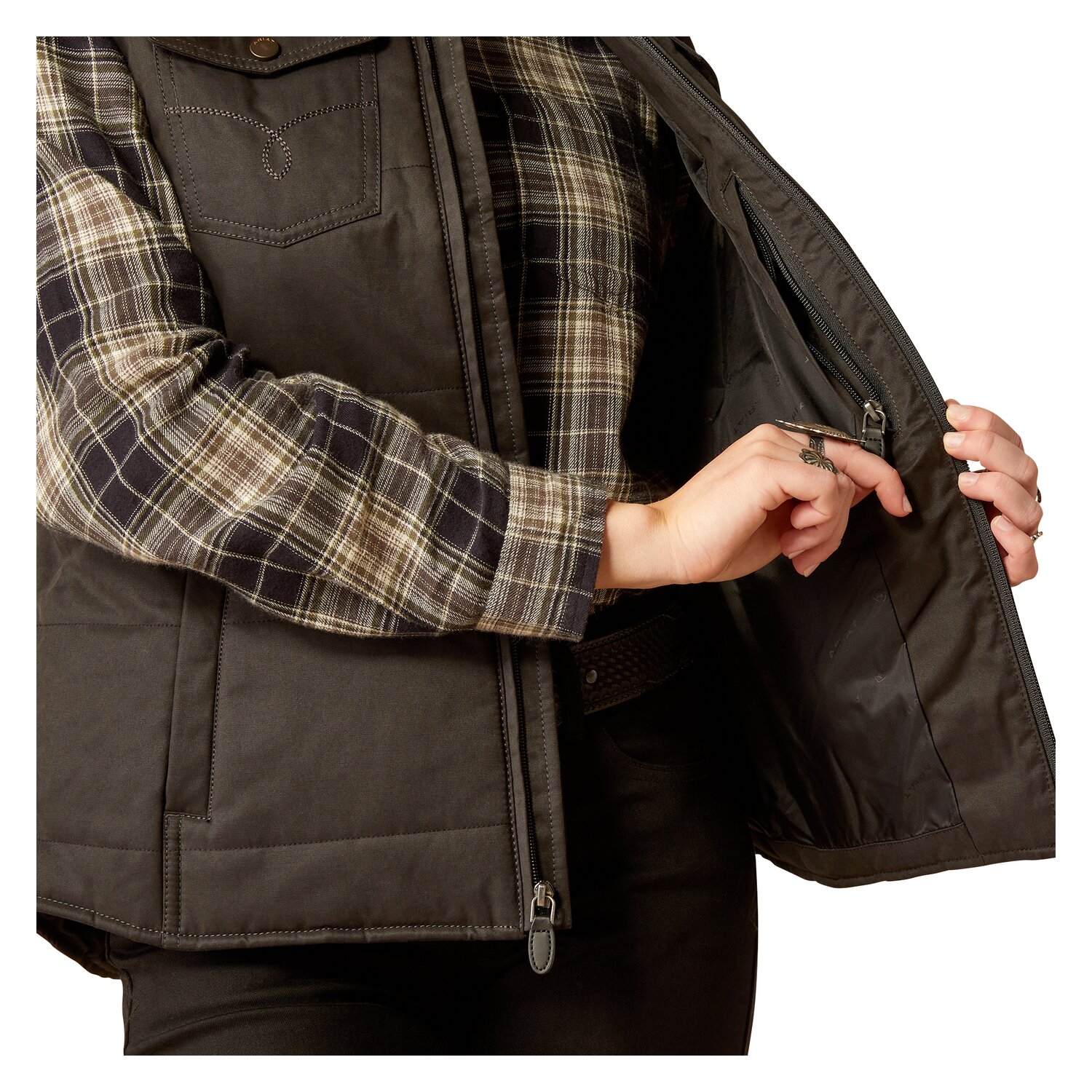 ARIAT Weste Grizzly Quilted  - schwarz
