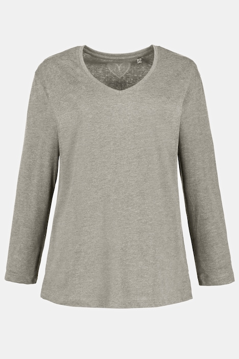 Shirt, V-Ausschnitt, Relaxed, Langarm