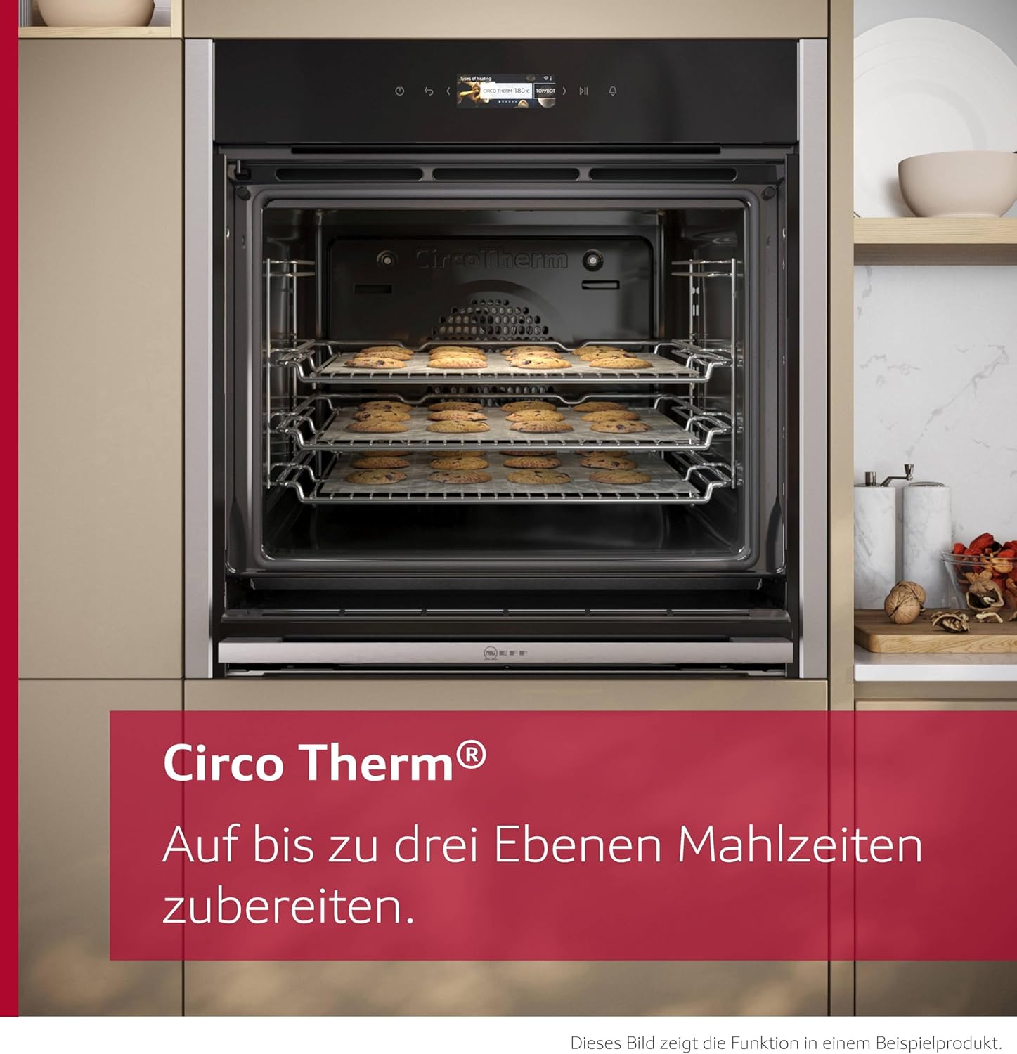 NEFF B24CR31N0, N 70, Einbau-Backofen, Integrierbarer Backofen 60 x 60cm, CircoTherm, Full Touch TFT-Display, Eco Clean, Easy Clean, Soft Open & Close, Edelstahl