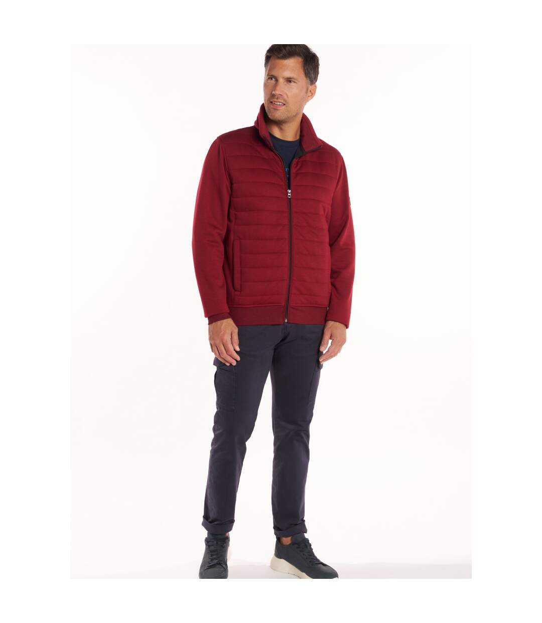 Blouson matelassé bi-matières