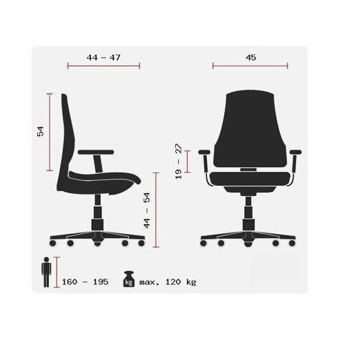 Profi Bürostuhl CONISTON Stoff/Netzstoff mit Armlehnen hjh OFFICE