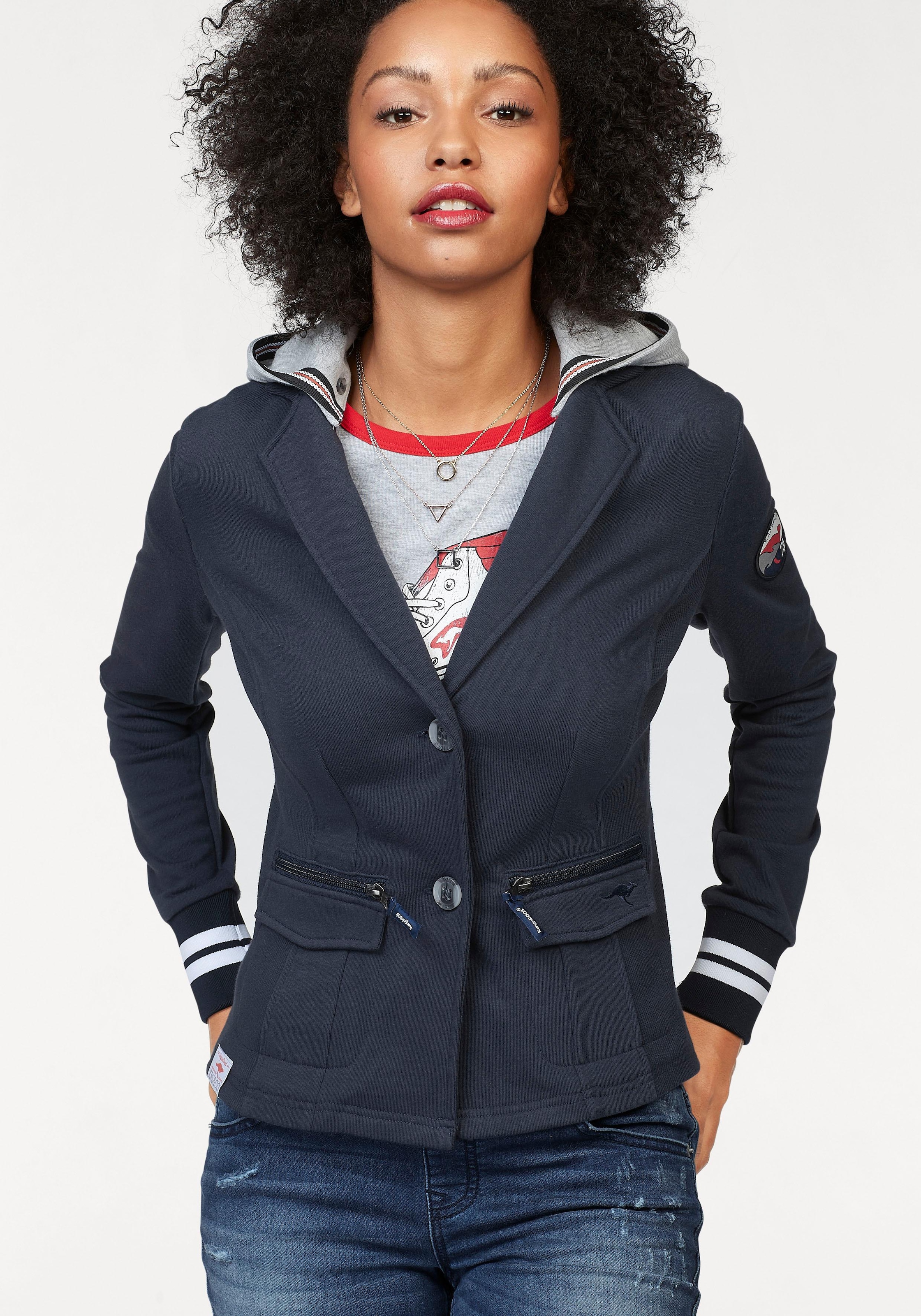 KangaROOS Sweatblazer , mit vielen Details und abnehmbarer Kapuze