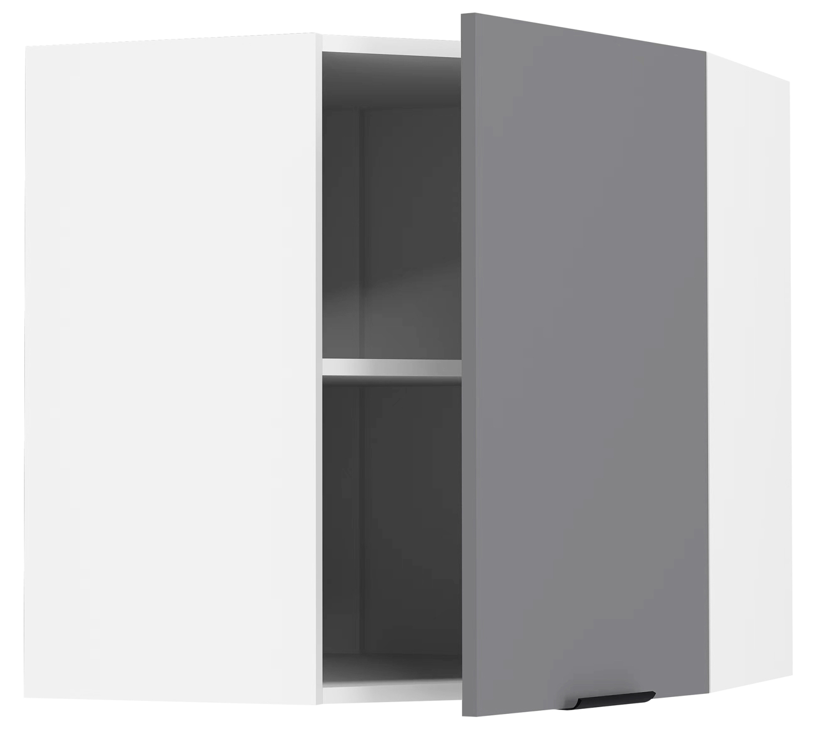 Eckhängeschrank FASOLA - weiß-anthrazit - 57x57 cm
