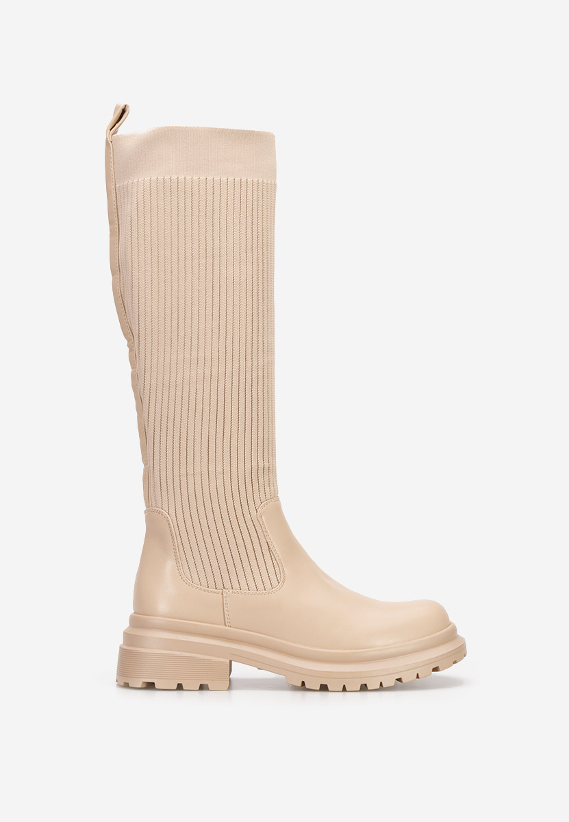 Bottes chaussettes beige Fareza