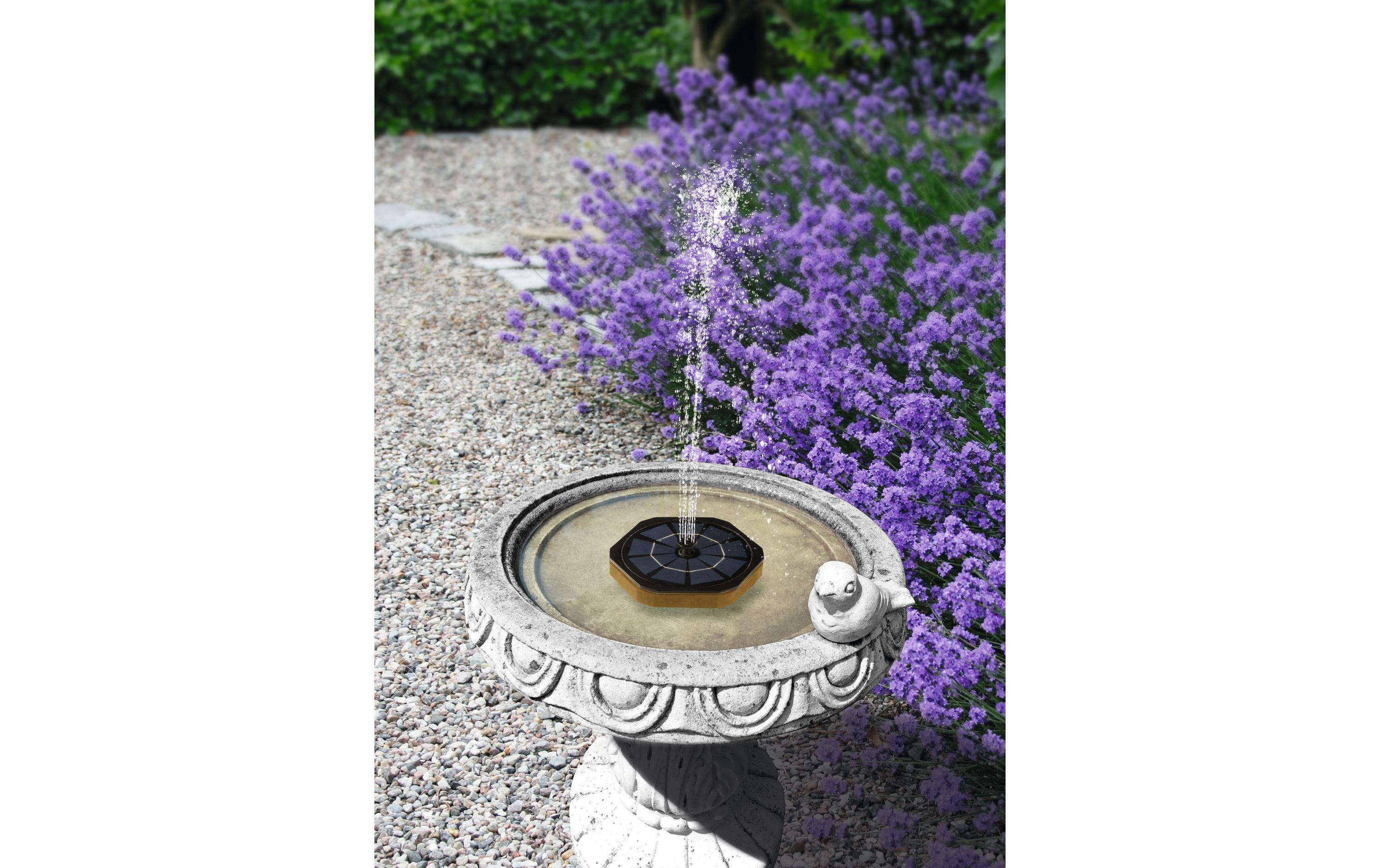 Solar-Gartenfontäne 3.7 V SchwarzSolar-Gartenbrunnen