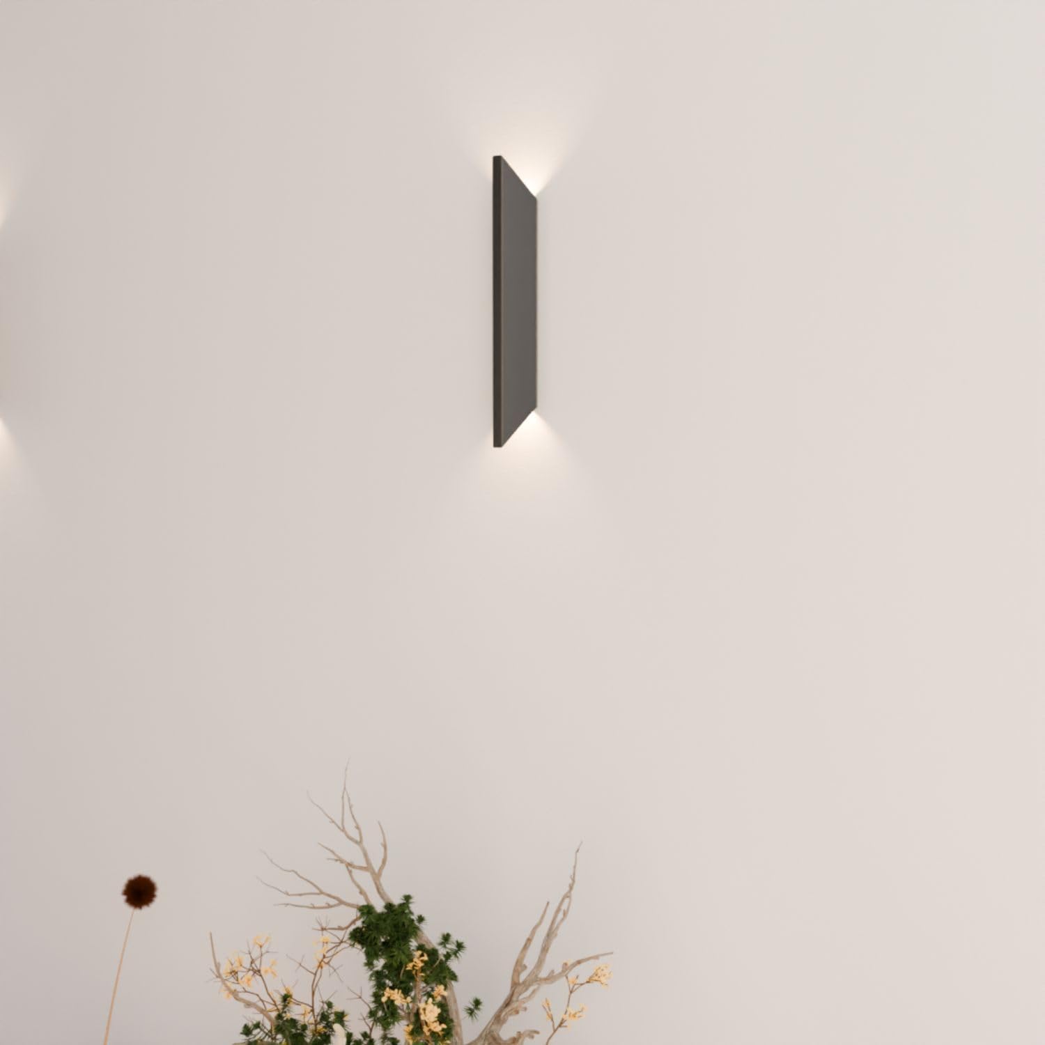 Wandleuchte 'Aviso' LED 2700 K warmweiß Up & Downlight Wandlampe Innen Aluminium schlankes Design modern Wohnzimmer Flur (Schwarz)