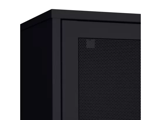 Kiso - Vaisselier 4 portes, 2 niches en métal H180cm - Noir
