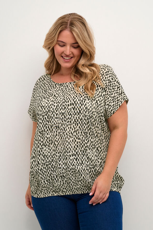 Kaffe Curve KCjenny Top Turtledove/black graphic dot