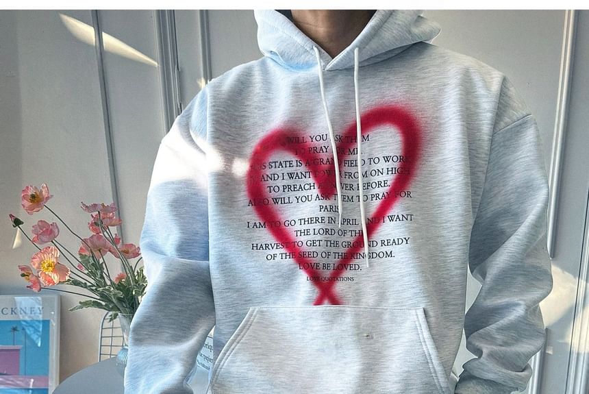 SeoulPop - Losse hoodie met hartprint en letters