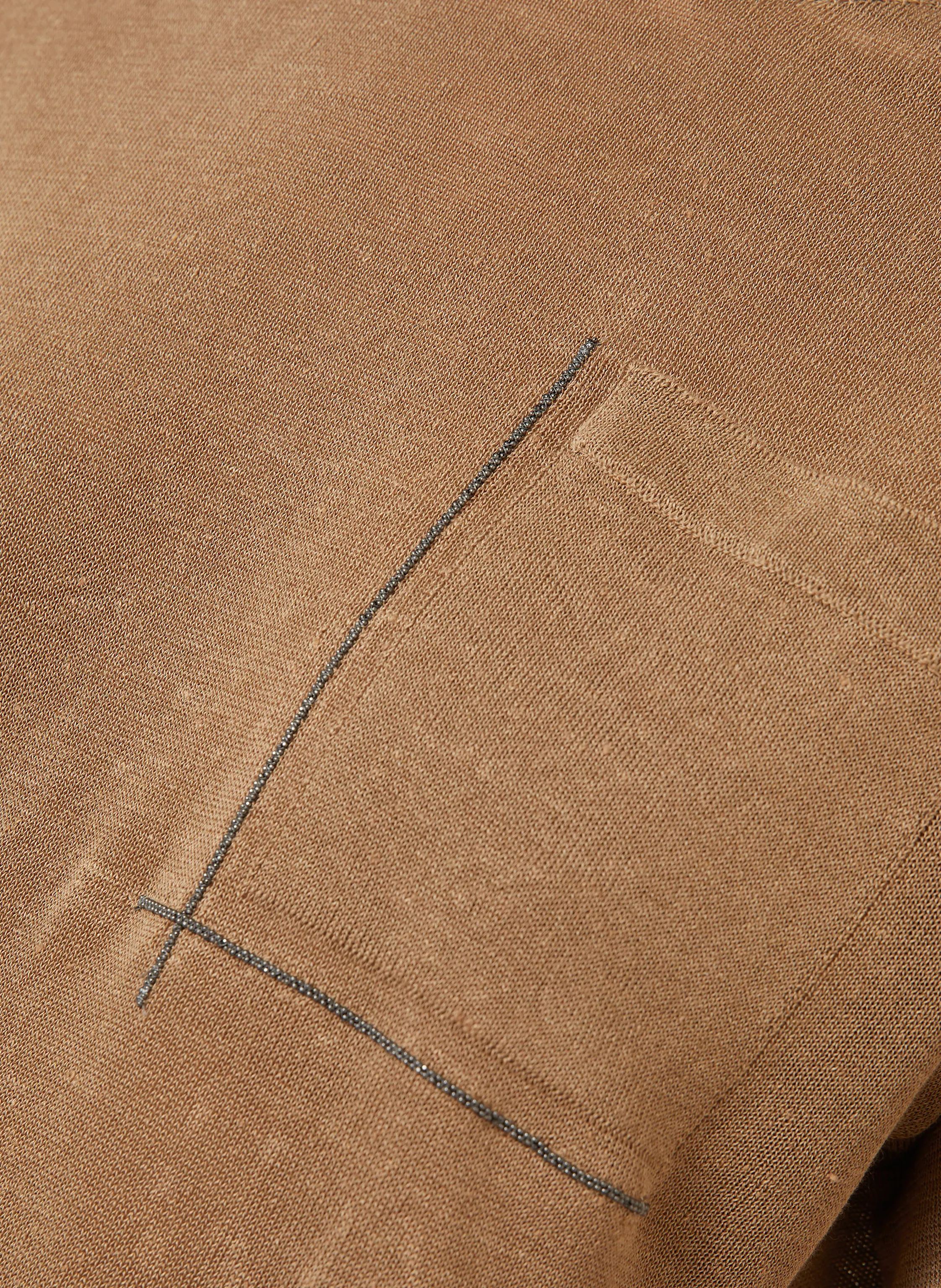 BRUNELLO CUCINELLI Strickshirt aus Leinen mit Schmucksteinen
