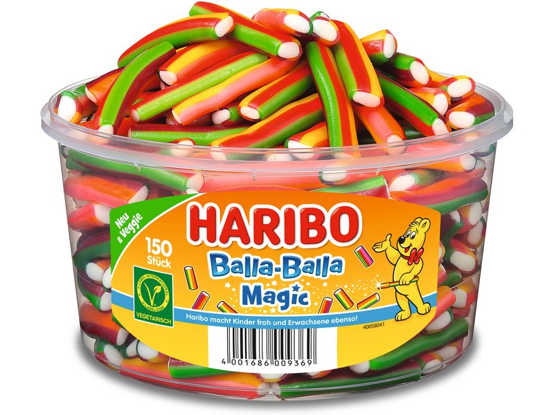 Haribo Gummibonbons Balla Balla Magic 150 Stück Süsse Fruchtgummis