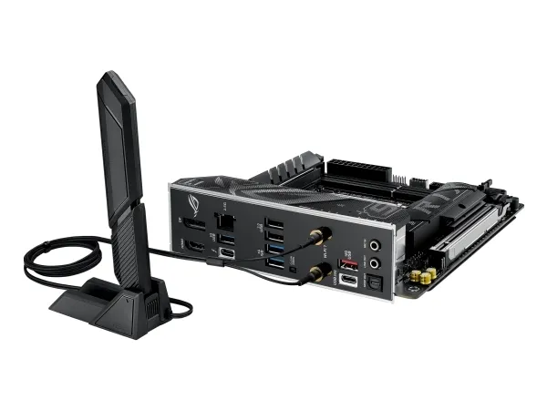 ASUS ROG STRIX B860-I GAMING WIFI - Bundkort - mini ITX - LGA1851 sokkel - B860 Chipset - USB4, USB 3.2 Gen 2, USB-C 3.2 Gen 2x2, USB 3.2 Gen 1, USB-C 3.2 Gen2 - Wi-Fi 7, 2.5 Gigabit LAN, Bluetooth - onboard grafik (CPU påkrævet) - HD Audio (8-kanale