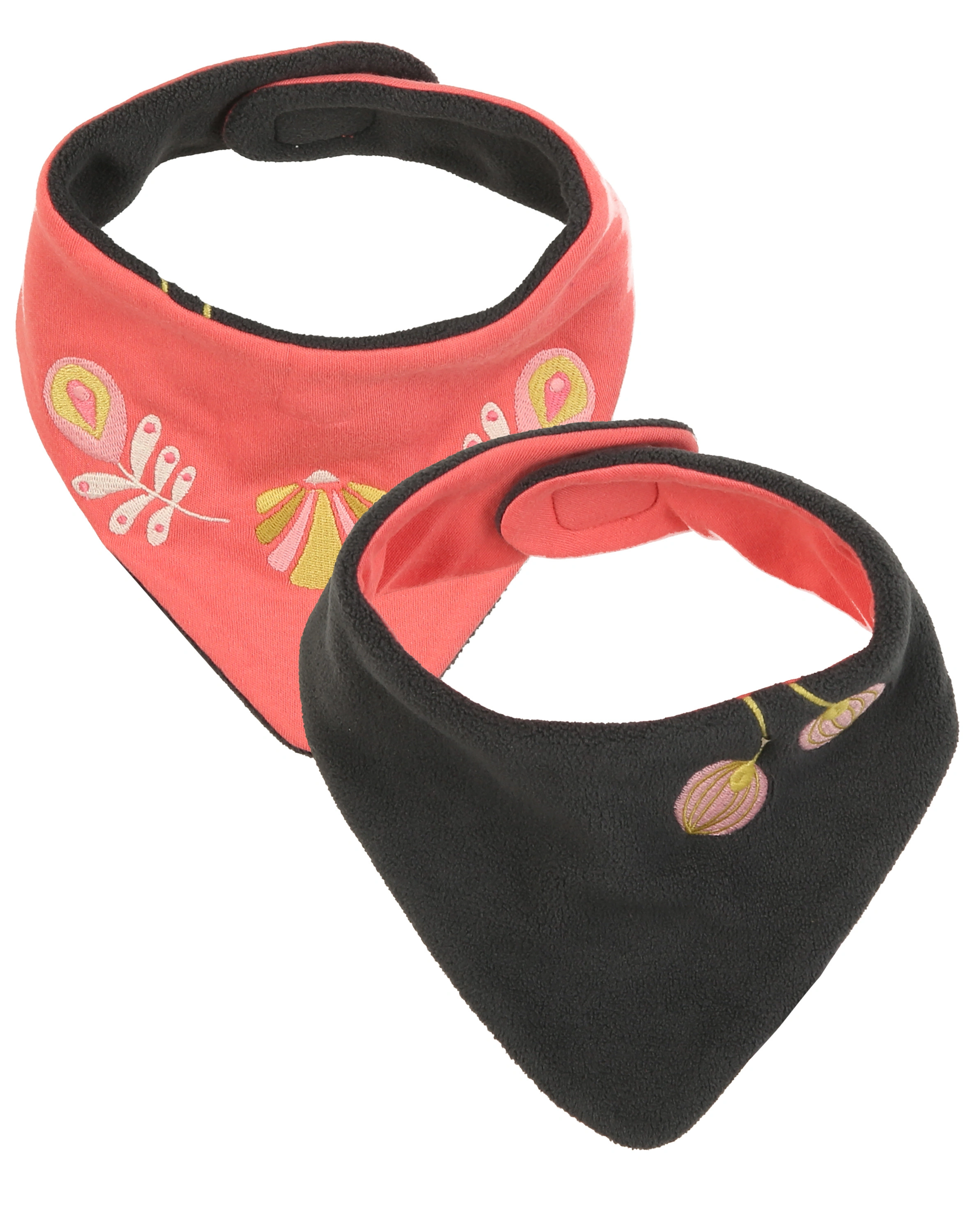 Wende-Dreieckstuch BLUME in anthrazit/pink