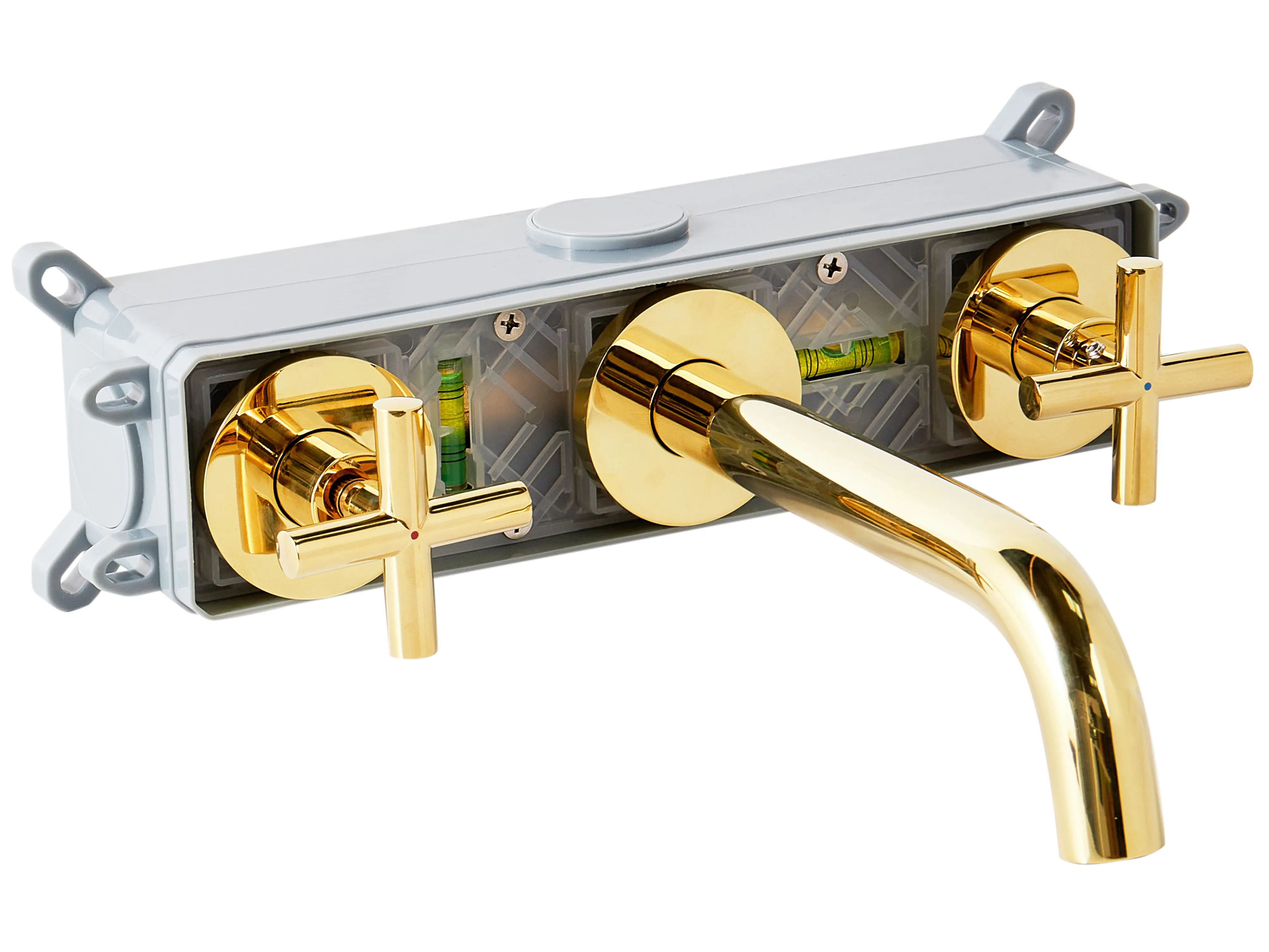 Wandgemonteerde mengkraan KAIETEUR Messing Goud