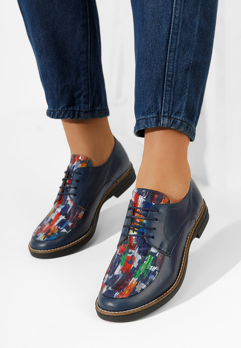 Chaussures derby en cuir marine Radiant V5