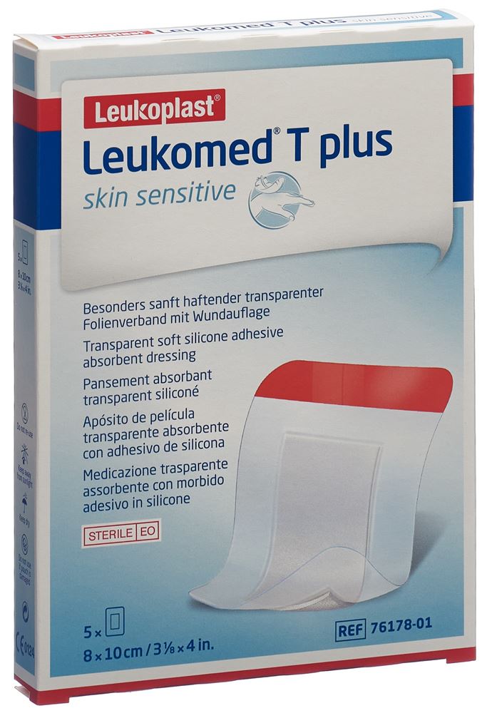 LEUKOMED T plus skin sensitive<br>5 Stück, 8x10cm