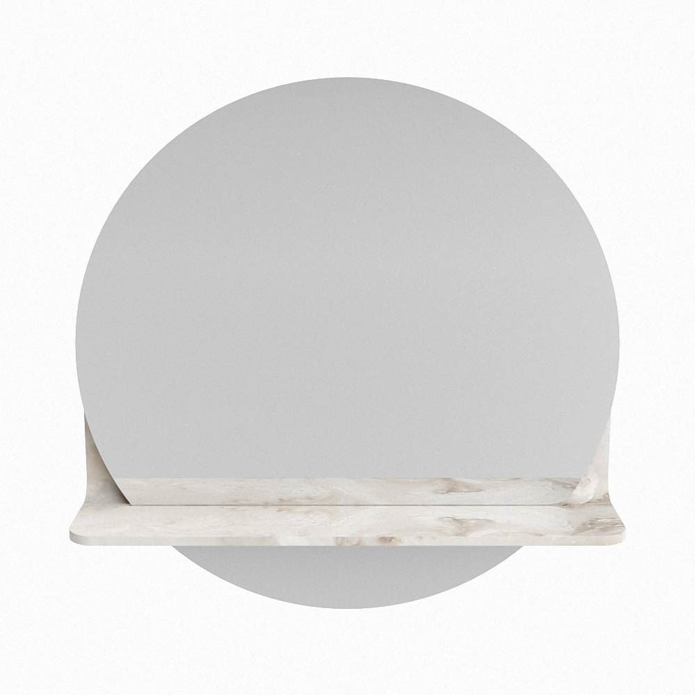 Mondiaz Spot spiegel rond Ø50cm met planchet frappe