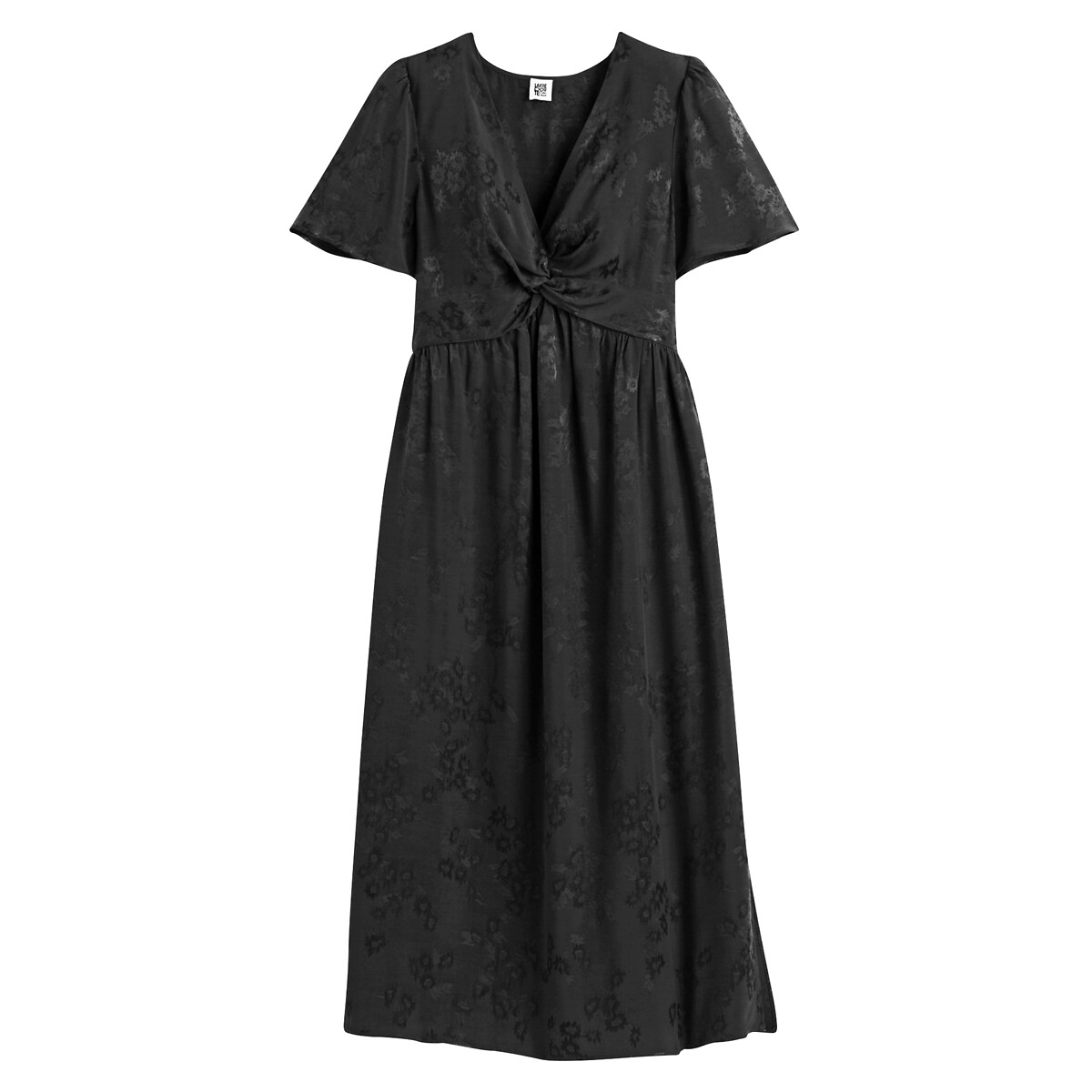 COLEÇÕES LA REDOUTE<br>Vestido longo com efeito cruzado, em jacquard