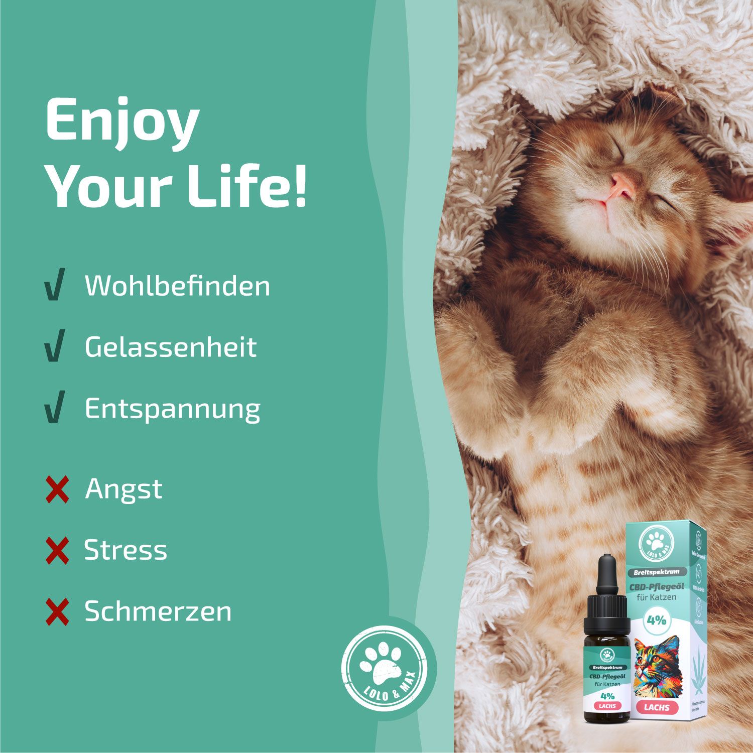 Lolo & Max - 4% CBD-Öl für Hunde & Katzen - Lachs
