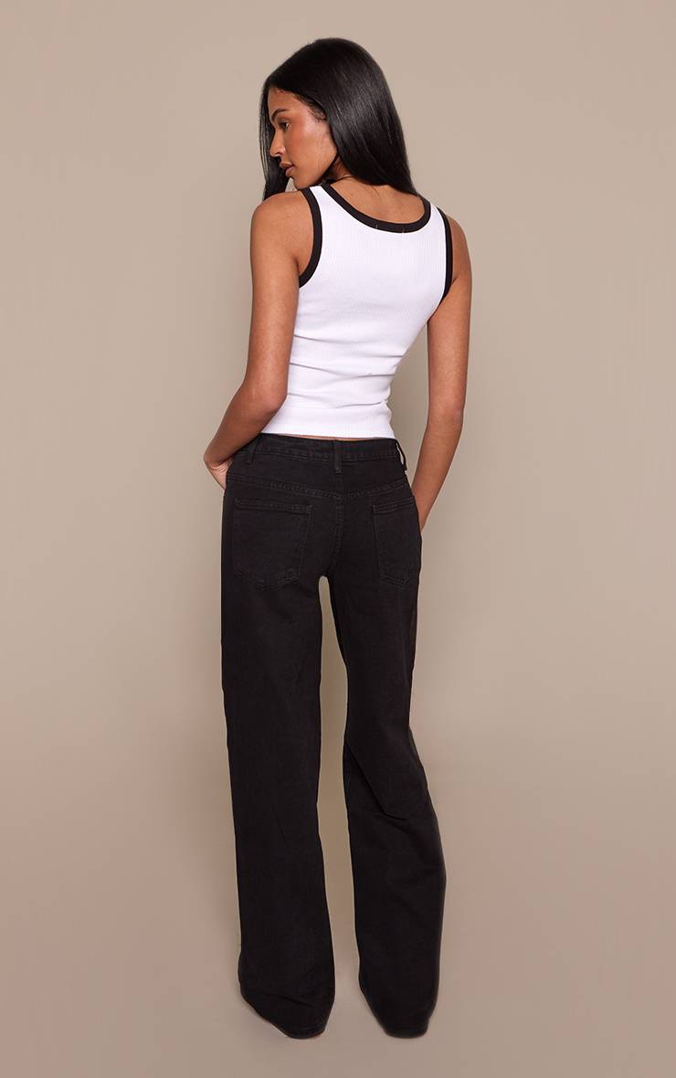 Noir Jean Large Taille Haute