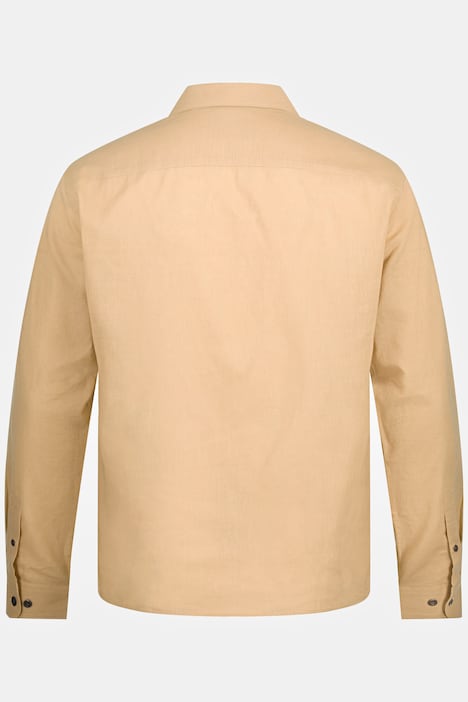 STHUGE Leinenmix-Hemd, Overshirt, Langarm, Kentkragen, bis 8 XL