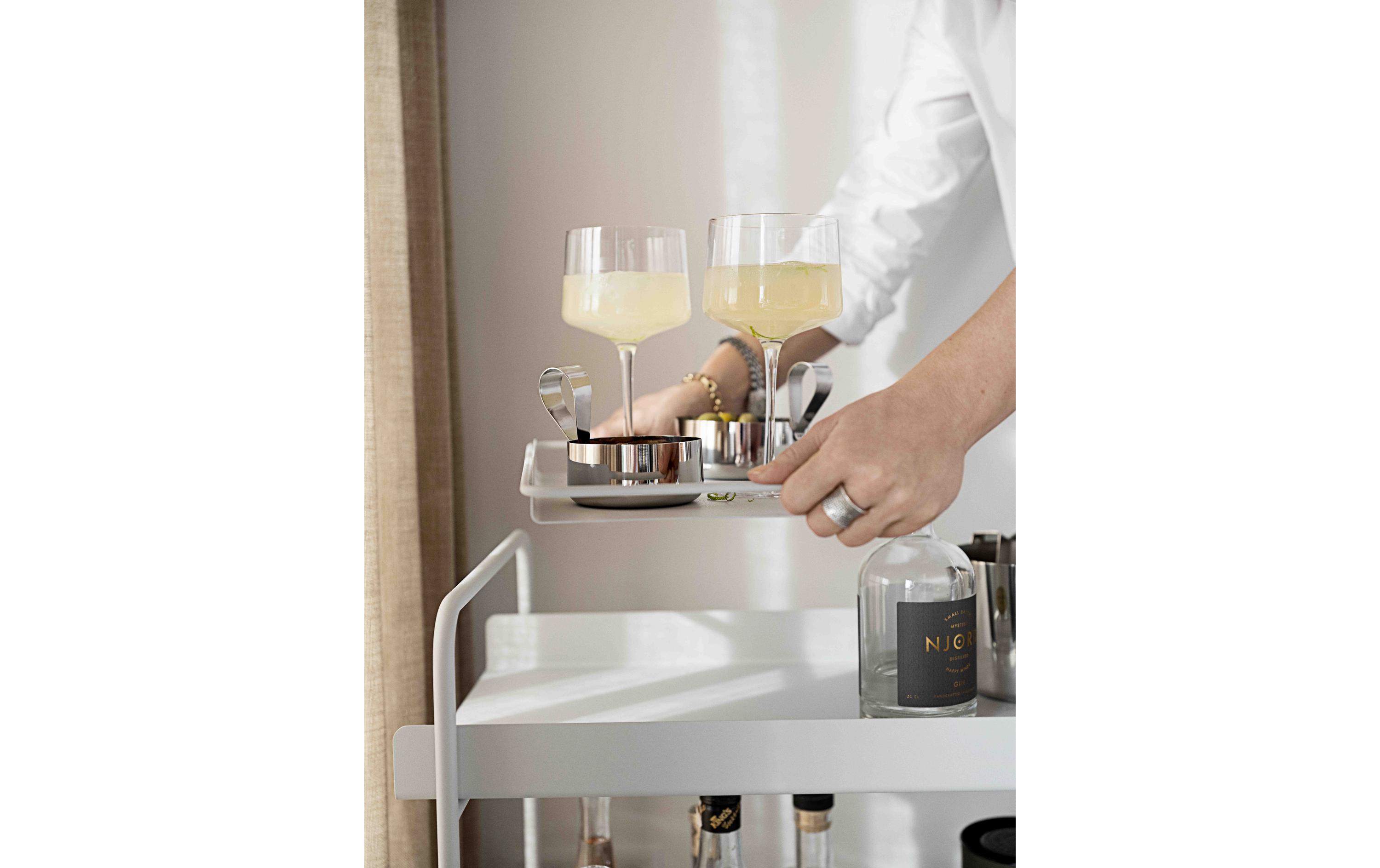 Servierwagen A-Collection Schwarz<br>Cocktail-Trolley mit Rollen