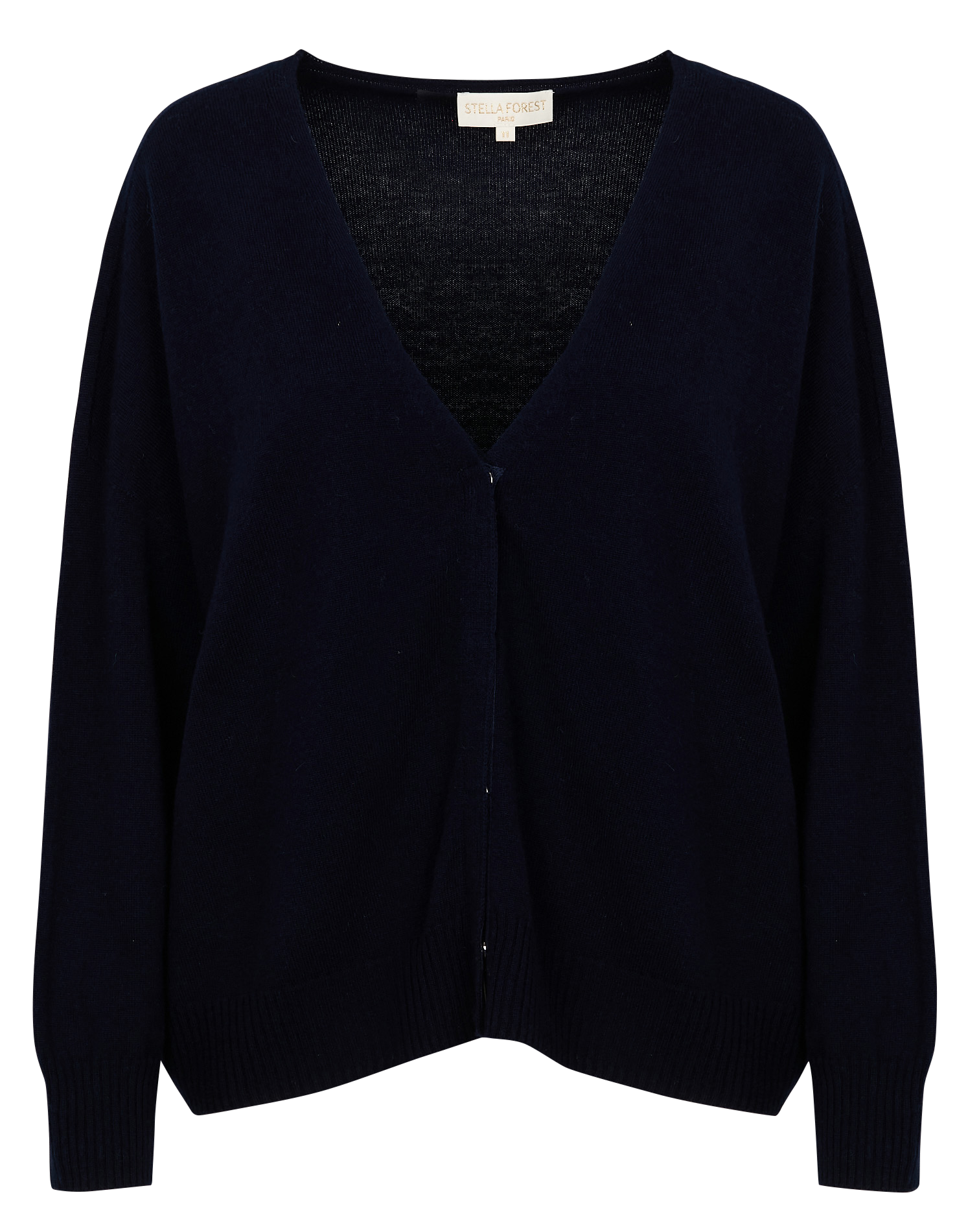 YSEULT - Gilet oversize col V en laine | Bleu