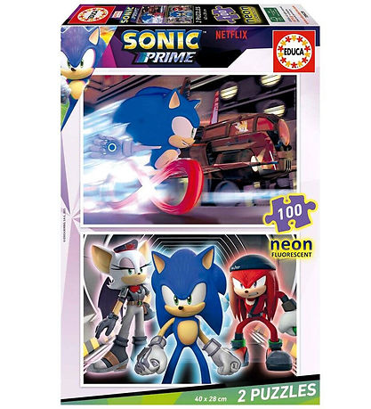 Educa Puzzlespiel - 2x100 Teile - Sonic Prime Neon