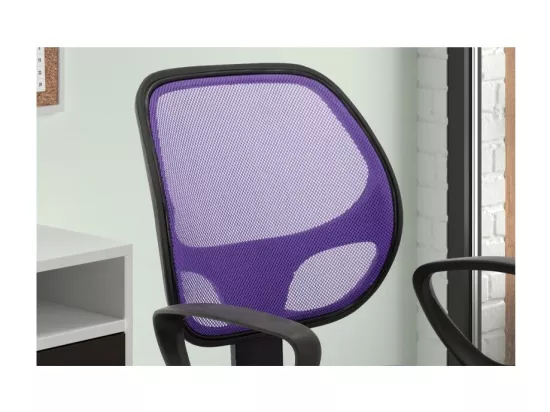 Chaise de bureau IPOLIST – Tissu filet mauve – Hauteur réglable 86-98 cm – Style moderne et ergonomique