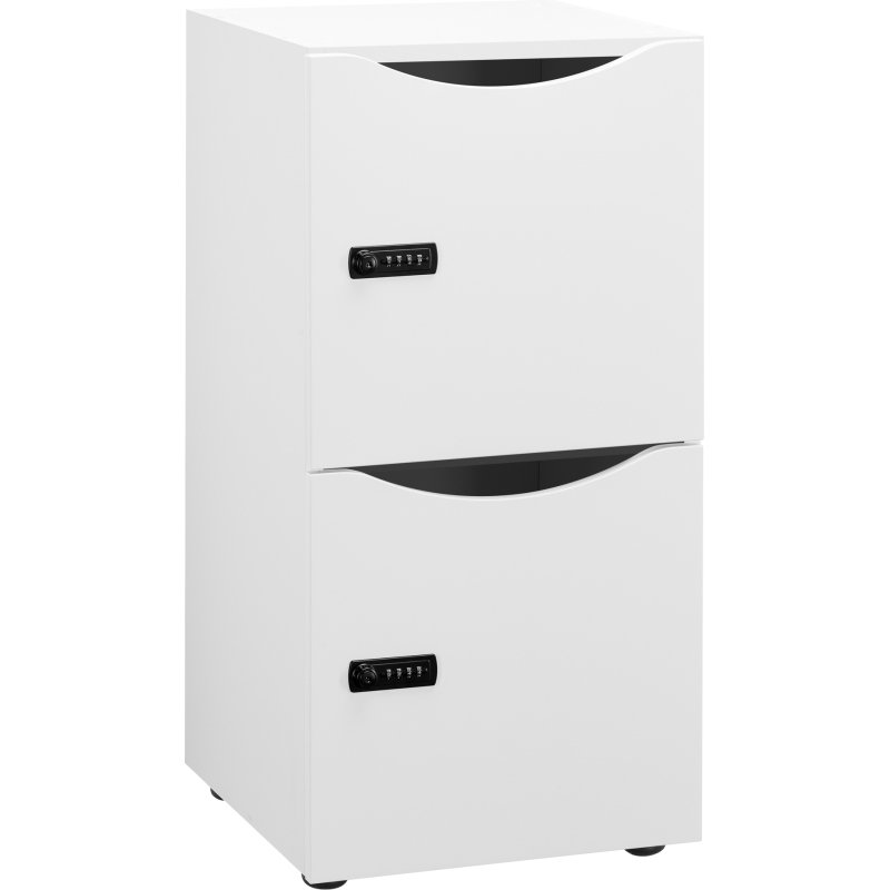 Casier de bureau Lockers 2 cases corps blanc H 86 cm - portes mélaminées - serrure à code
